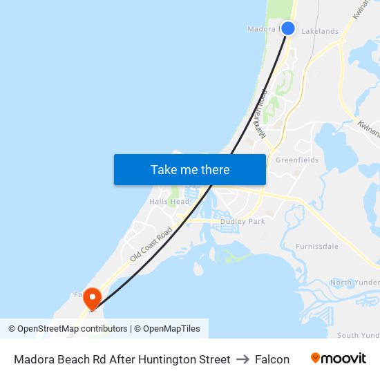 Madora Beach Rd After Huntington Street to Falcon map