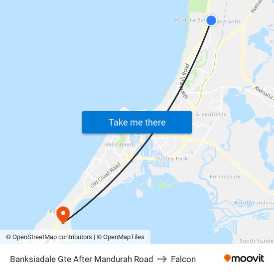 Banksiadale Gte After Mandurah Road to Falcon map