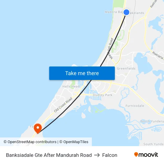 Banksiadale Gte After Mandurah Rd to Falcon map