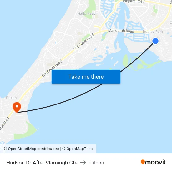 Hudson Dr After Vlamingh Gte to Falcon map