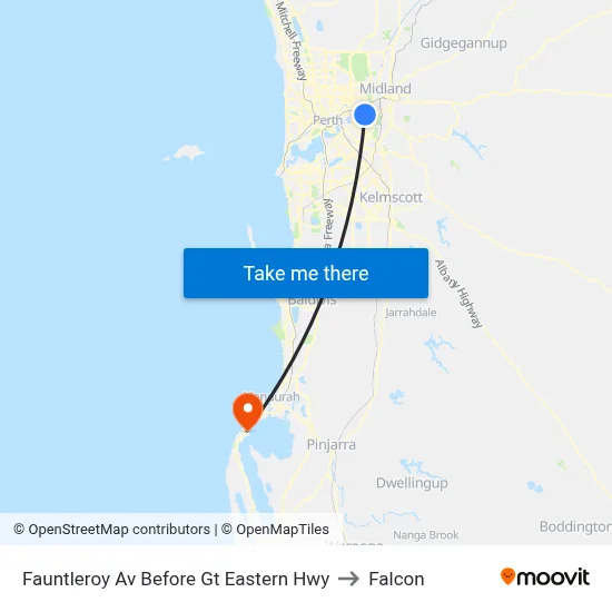 Fauntleroy Av Before Gt Eastern Hwy to Falcon map