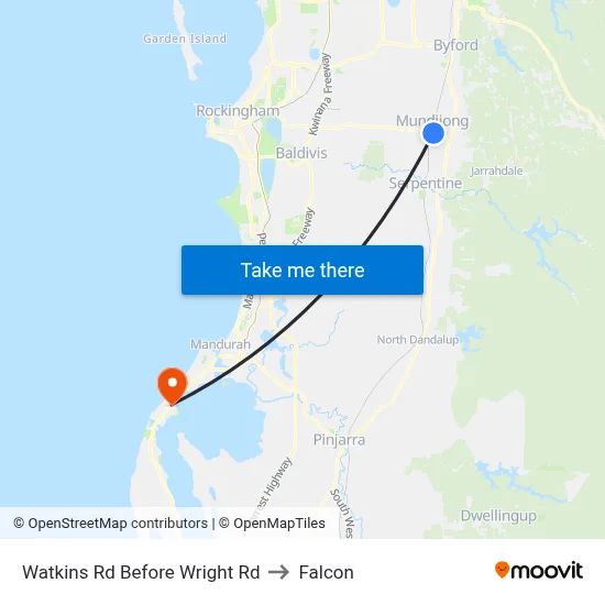Watkins Rd Before Wright Rd to Falcon map