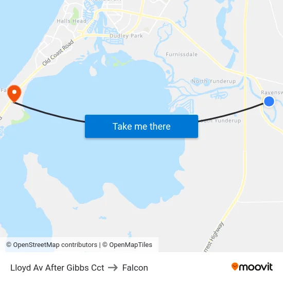 Lloyd Av After Gibbs Cct to Falcon map