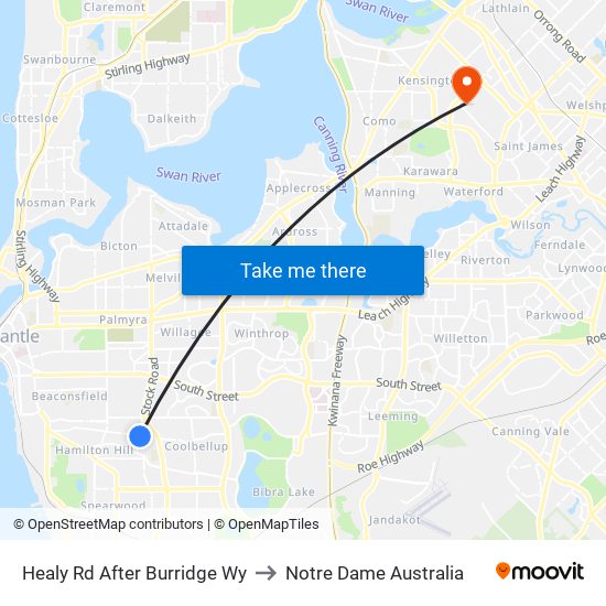 Healy Rd After Burridge Wy to Notre Dame Australia map