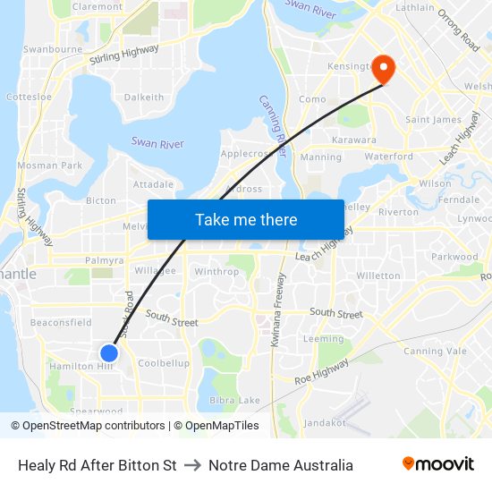 Healy Rd After Bitton St to Notre Dame Australia map