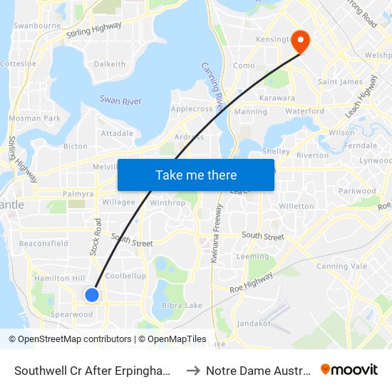 Southwell Cr After Erpingham Rd to Notre Dame Australia map