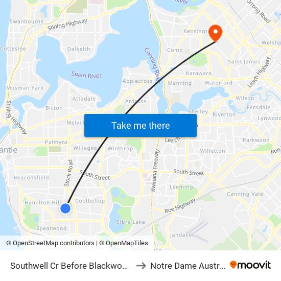 Southwell Cr Before Blackwood Av to Notre Dame Australia map