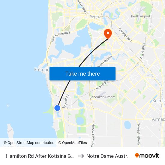 Hamilton Rd After Kotisina Gdns to Notre Dame Australia map