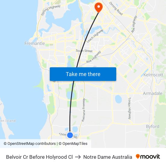 Belvoir Cr Before Holyrood Cl to Notre Dame Australia map