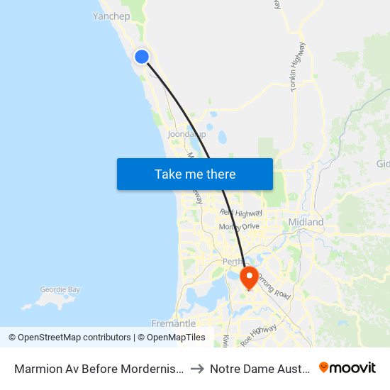 Marmion Av Before Mordernism Av to Notre Dame Australia map