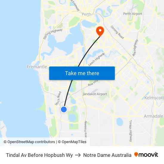 Tindal Av Before Hopbush Wy to Notre Dame Australia map