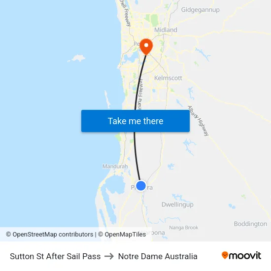 Sutton St After Sail Pass to Notre Dame Australia map