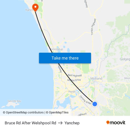 Bruce Rd After Welshpool Rd to Yanchep map