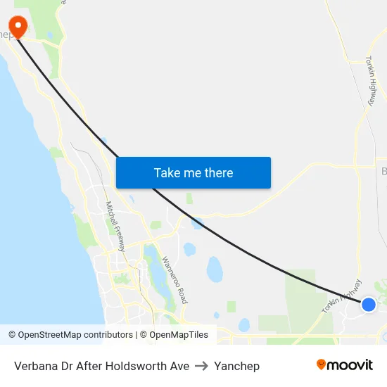 Verbana Dr After Holdsworth Ave to Yanchep map