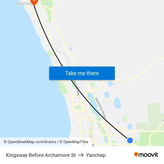 Kingsway   Before Archamore St to Yanchep map