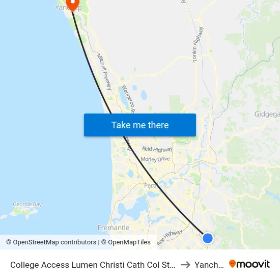 College Access Lumen Christi Cath Col Stand 4 to Yanchep map