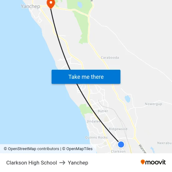 Clarkson High School to Yanchep map
