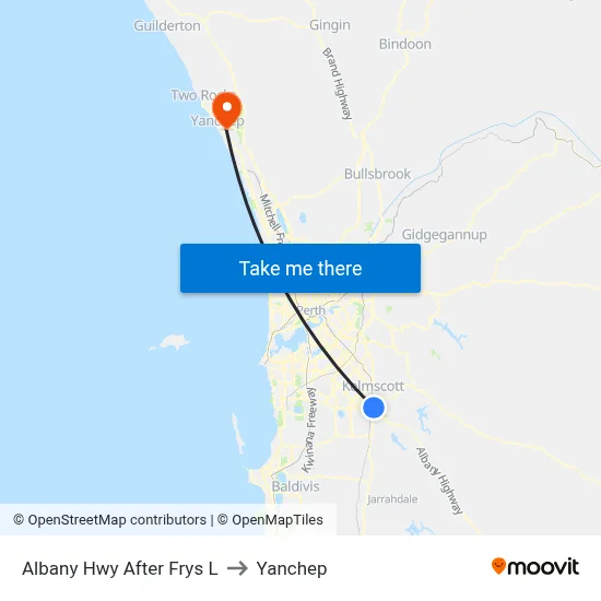 Albany Hwy After Frys L to Yanchep map