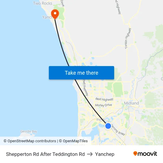 Shepperton Rd After Teddington Rd to Yanchep map