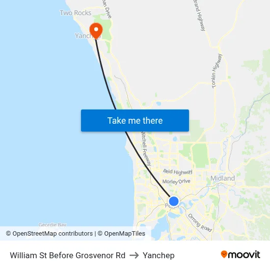 William St Before Grosvenor Rd to Yanchep map