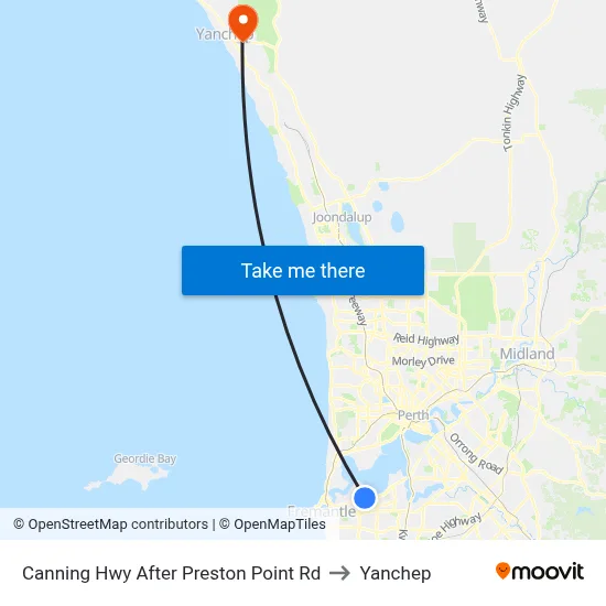 Canning Hwy After Preston Point Rd to Yanchep map