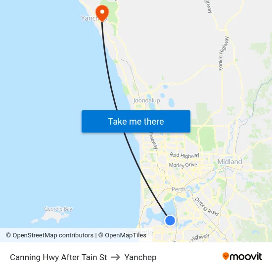 Canning Hwy After Tain St to Yanchep map