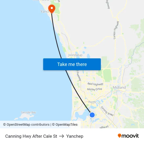 Canning Hwy After Cale St to Yanchep map