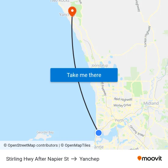 Stirling Hwy After Napier St to Yanchep map