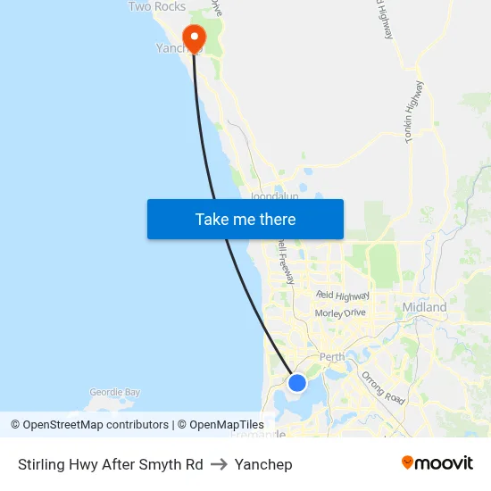 Stirling Hwy After Smyth Rd to Yanchep map