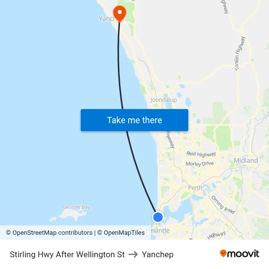 Stirling Hwy After Wellington St to Yanchep map