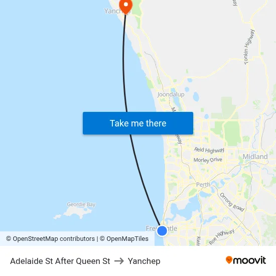 Adelaide St After Queen St to Yanchep map
