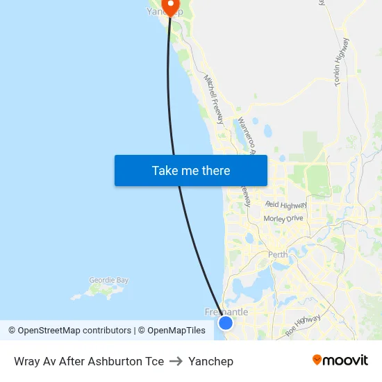 Wray Av After Ashburton Tce to Yanchep map