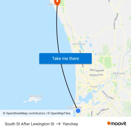 South St After Lewington St to Yanchep map
