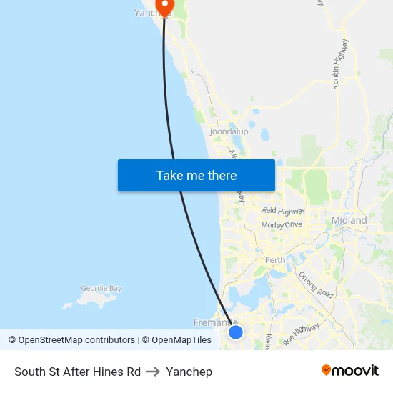 South St After Hines Rd to Yanchep map