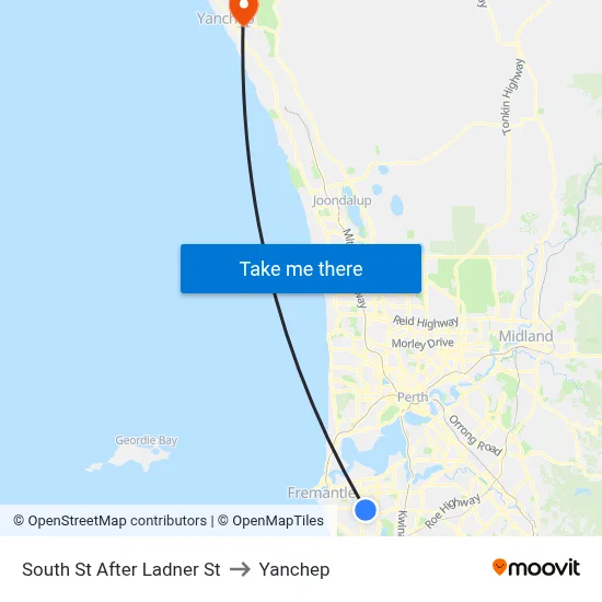 South St After Ladner St to Yanchep map