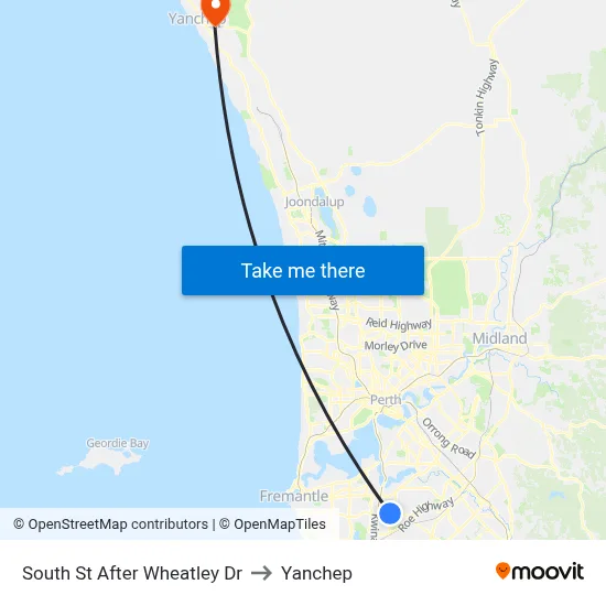 South St After Wheatley Dr to Yanchep map