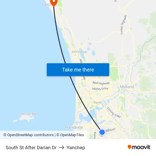 South St After Darian Dr to Yanchep map