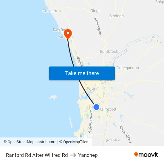 Ranford Rd After Wilfred Rd to Yanchep map
