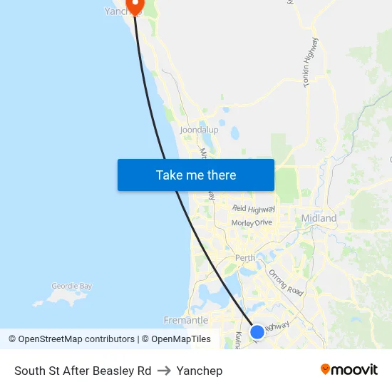 South St After Beasley Rd to Yanchep map