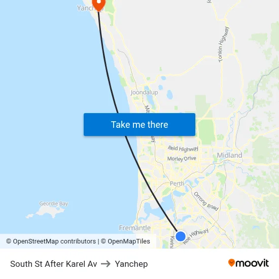 South St After Karel Av to Yanchep map