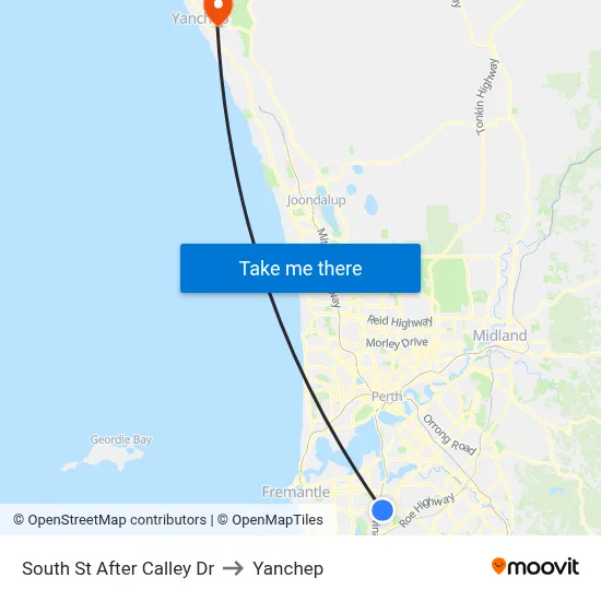 South St After Calley Dr to Yanchep map