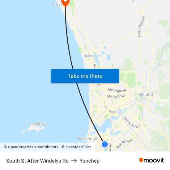 South St After Windelya Rd to Yanchep map
