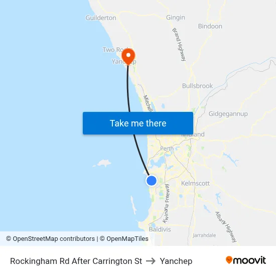 Rockingham Rd After Carrington St to Yanchep map