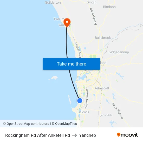 Rockingham Rd After Anketell Rd to Yanchep map