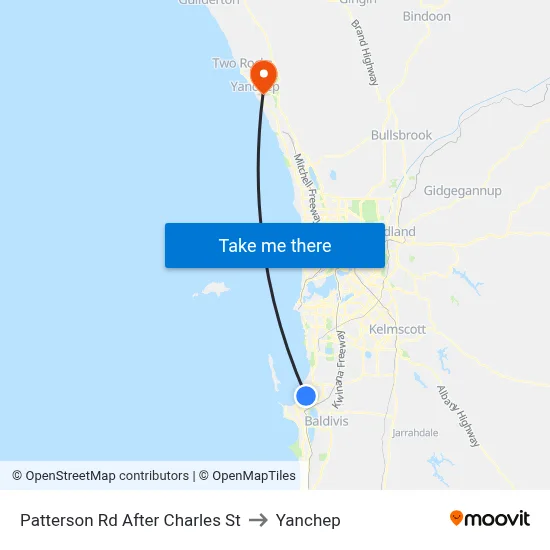 Patterson Rd After Charles St to Yanchep map