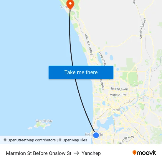 Marmion St Before Onslow St to Yanchep map