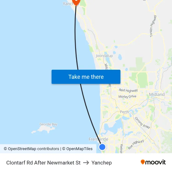 Clontarf Rd After Newmarket St to Yanchep map