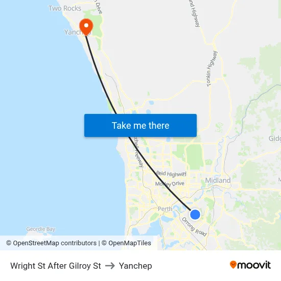 Wright St After Gilroy St to Yanchep map