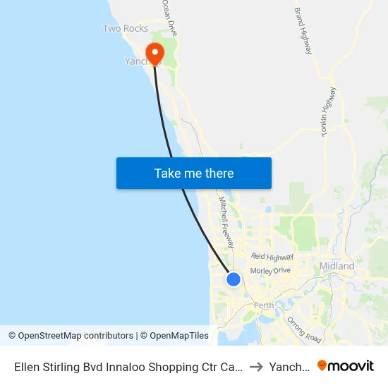 Ellen Stirling Bvd Innaloo Shopping Ctr Cat Id 4 to Yanchep map