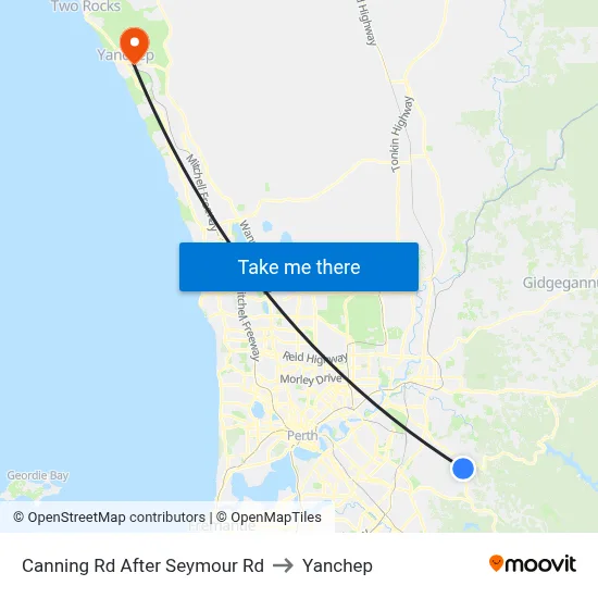 Canning Rd After Seymour Rd to Yanchep map